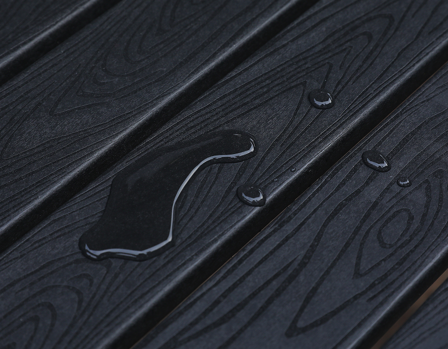 Mesa retangular HDPE com miçangas pretas profundas