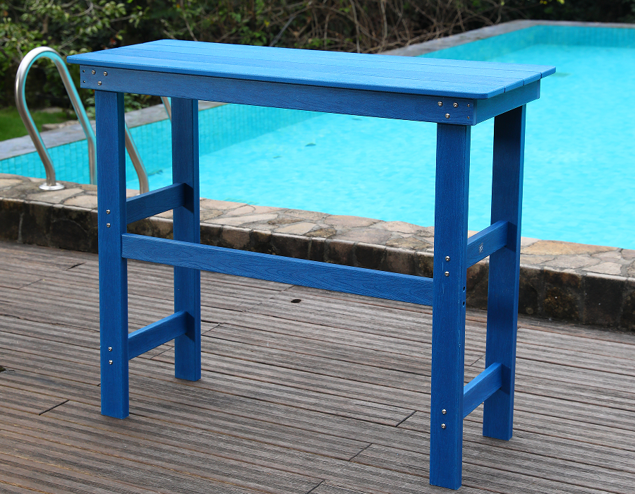 Conjunto de jantar de bar alto HDPE Coastal Blue