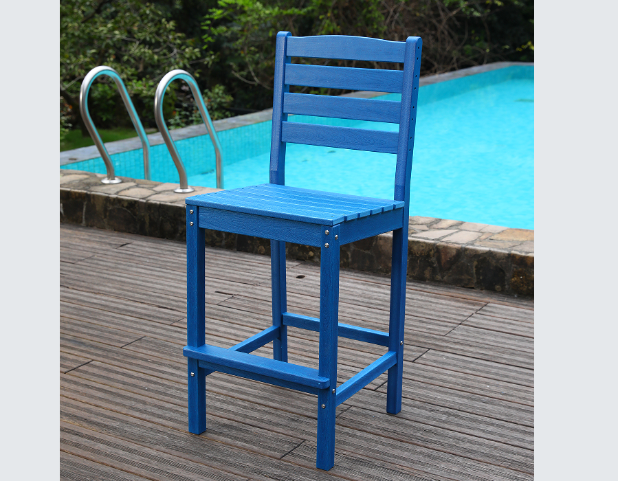 Conjunto de jantar de bar HDPE social azul vibrante