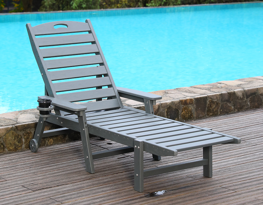 Espreguiçadeira Adirondack Individual HDPE Cinza Urbano