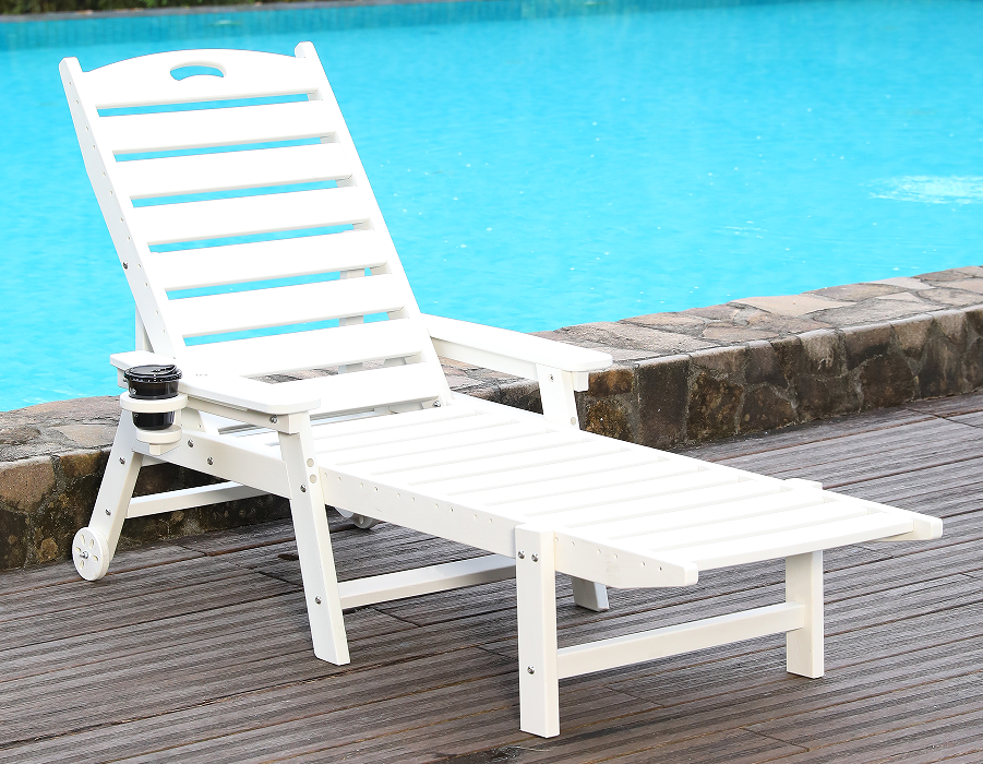 Espreguiçadeira Solo Adirondack HDPE Branco Brilhante