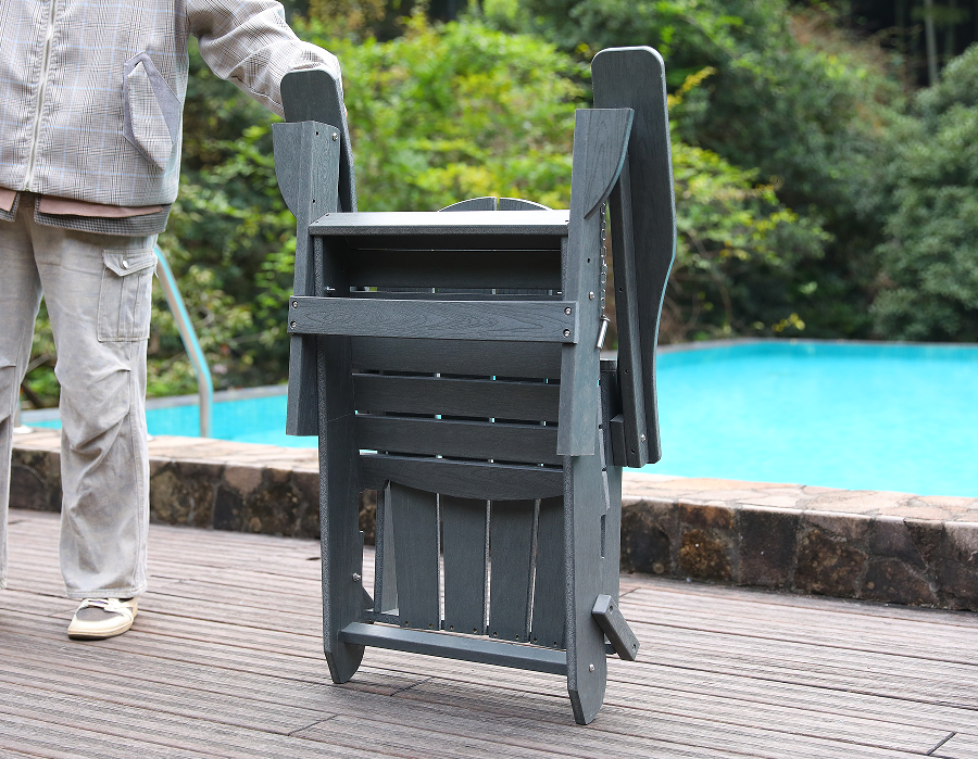Cadeira sapo Adirondack HDPE cinza Storm - para todos os climas