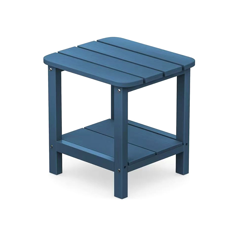 Mesa lateral HDPE de camada dupla Lake Blue com armazenamento
