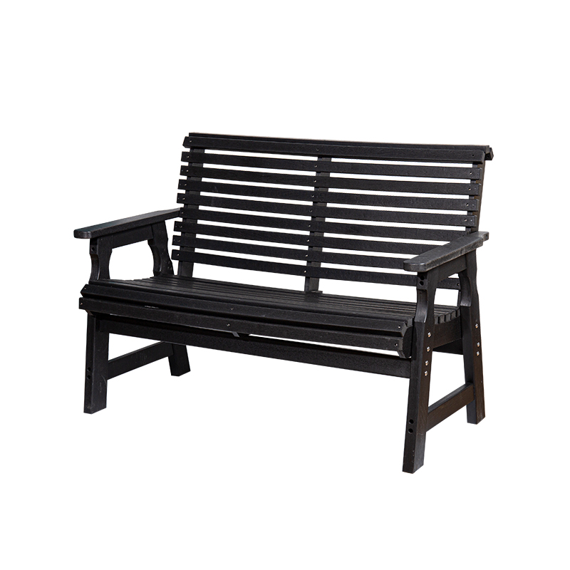 Banco de planador externo HDPE para todos os climas com design de ripas