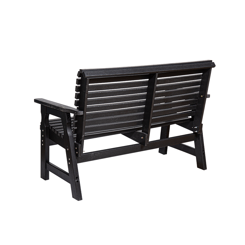 Banco de planador externo HDPE para todos os climas com design de ripas