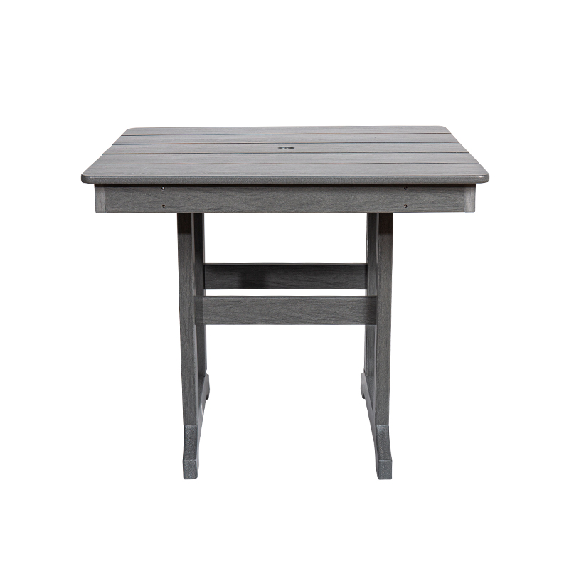 Mesa de jantar quadrada HDPE cinza para uso interno e externo