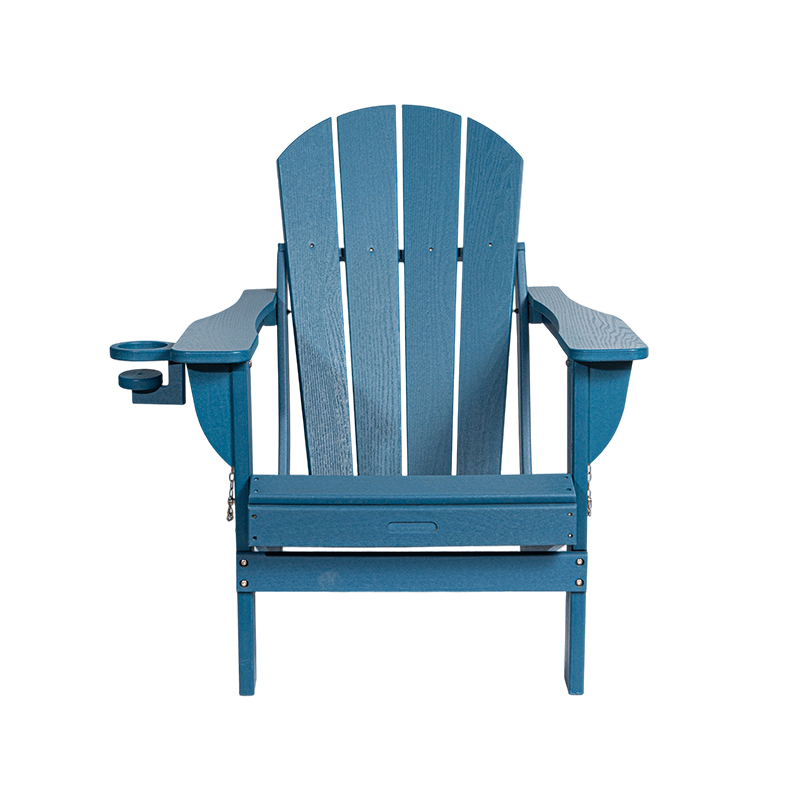 Cadeira Adirondack de madeira azul marinho para pátio externo