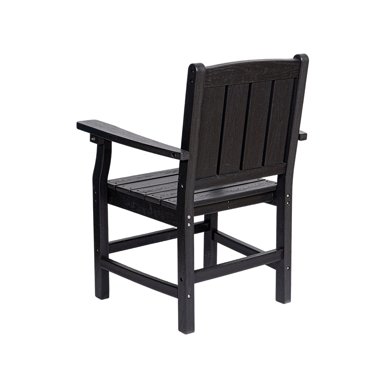 Cadeira de jantar HDPE preta clássica com design ergonômico