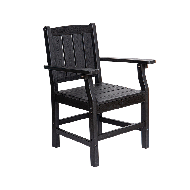 Cadeira de jantar HDPE preta clássica com design ergonômico